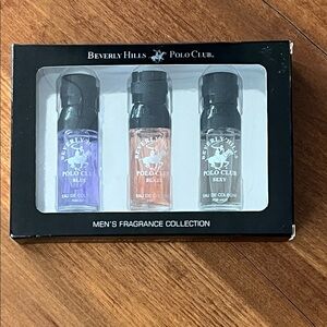 Beverly Hills Polo Club Three-Bottle Fragrance Set - Purple, Orange, Clear